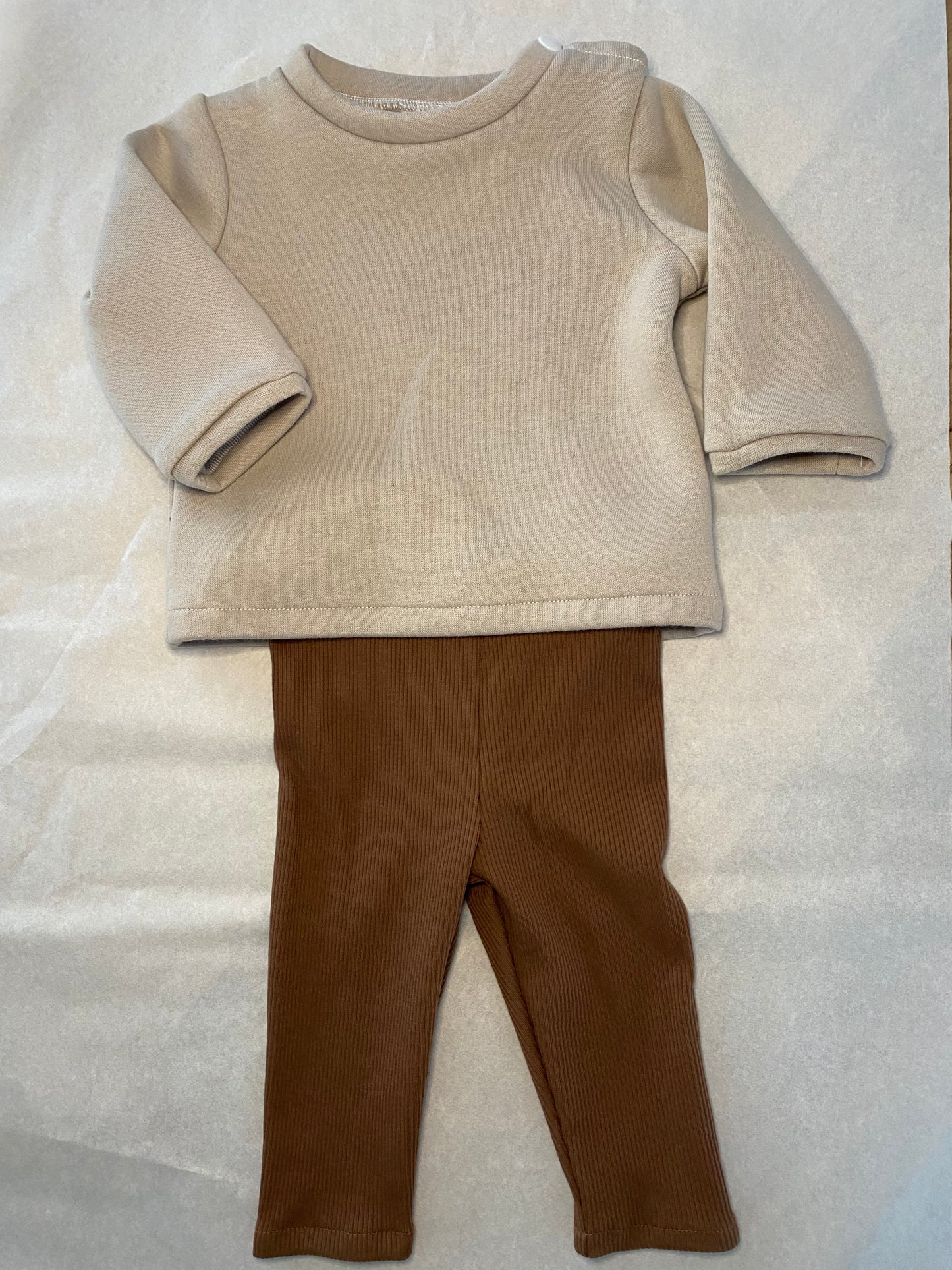 Legging côtelé camel