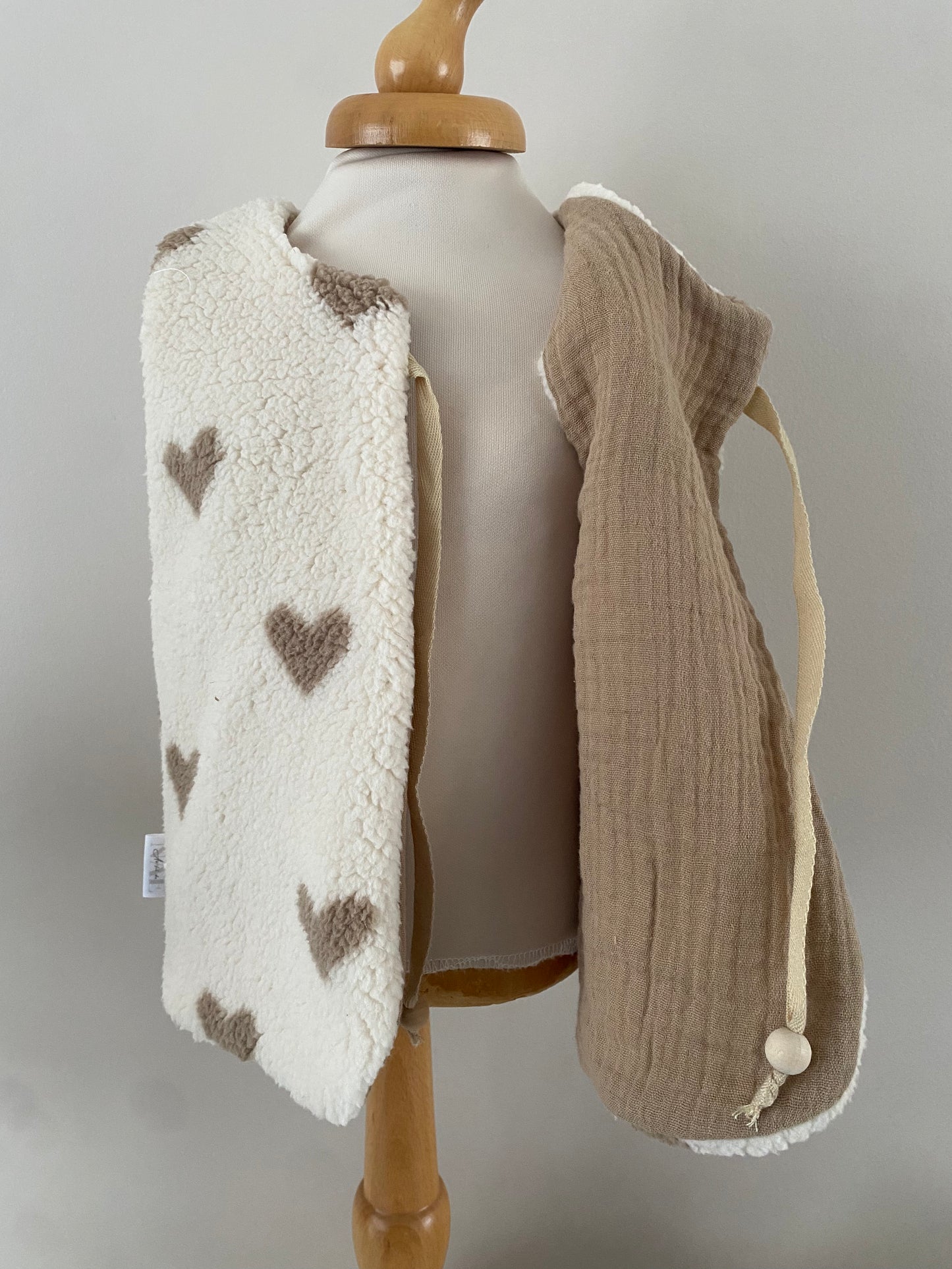 Gilet de berger sherpa coeur